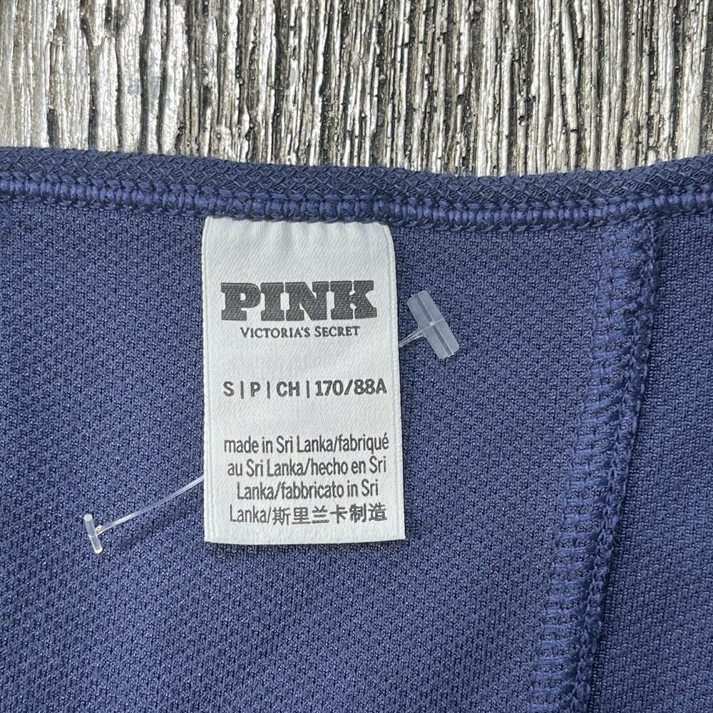 Victoria's Secret PINK The Cinched Piqué Corset Top IN Midnight Navy Size Small - Picture 9 of 9
